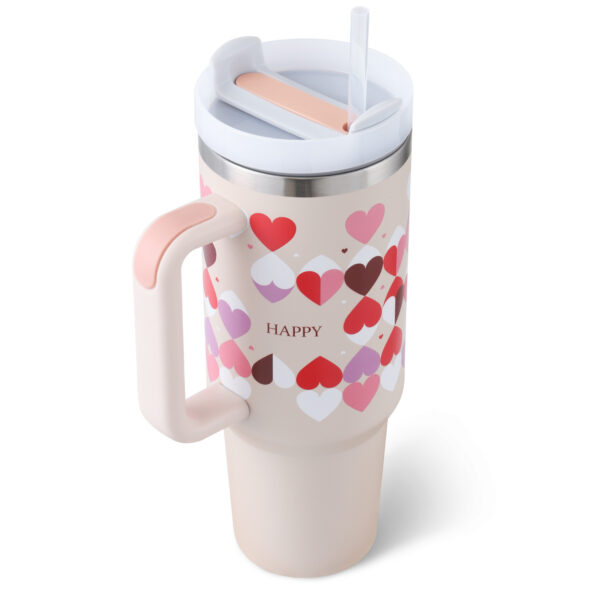 40 Oz Tumbler With Handle Straw Insulated, Stainless Steel Spill Proof Vacuum Coffee Cup Tumbler With Lid Tapered Mug Gifts For Valentine Lover Suitable For Car Gym Office Travel - Image 10