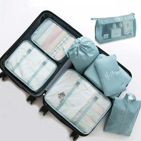 8-piece Set Luggage Divider Bag Travel Storage Clothes Underwear Shoes Organizer Packing Cube Bag - Image 7