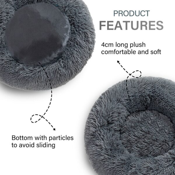 Fluffy Donut Dog Bed  Warm Soft Long Plush Pet Cushion Dog House Cat  Bed Washable Pet Sofa Mat Calming Samll Large Dog Beds - Image 5