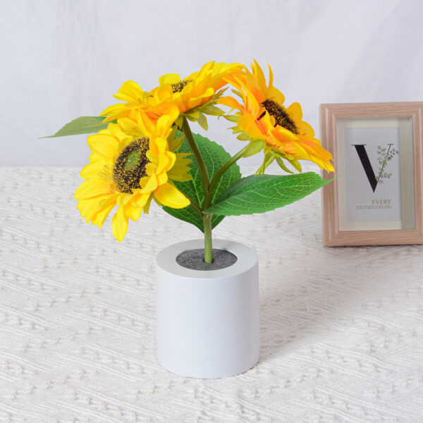 Rechargeable Sunflower Led Simulation Night Light Table Lamp Simulation Flowers Decorative Desk Lamp For Resturaunt Hotel Wedding Gift - Image 2