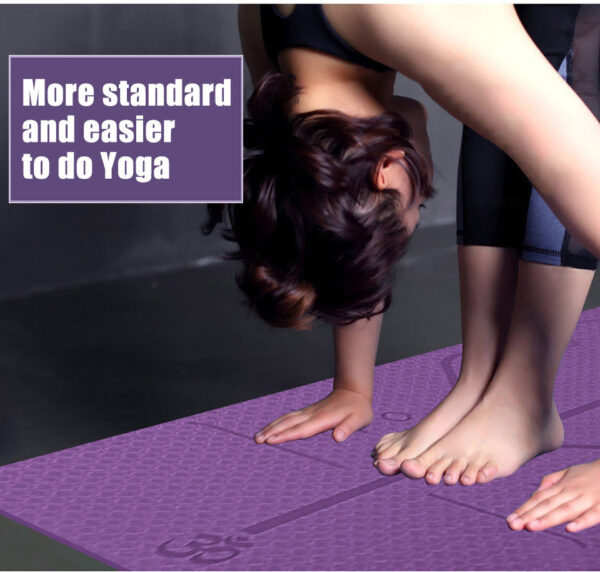 Non Slip TPE Yoga Mat Position Line Beginner - Image 4