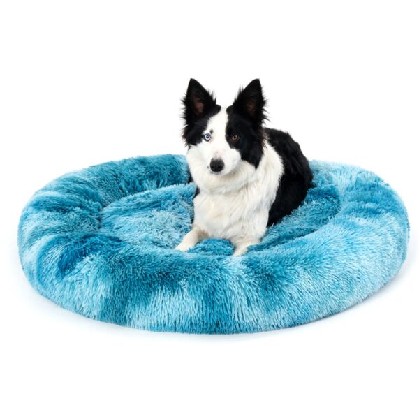 Fluffy Donut Dog Bed  Warm Soft Long Plush Pet Cushion Dog House Cat  Bed Washable Pet Sofa Mat Calming Samll Large Dog Beds - Image 4