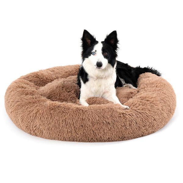 Fluffy Donut Dog Bed  Warm Soft Long Plush Pet Cushion Dog House Cat  Bed Washable Pet Sofa Mat Calming Samll Large Dog Beds - Image 7