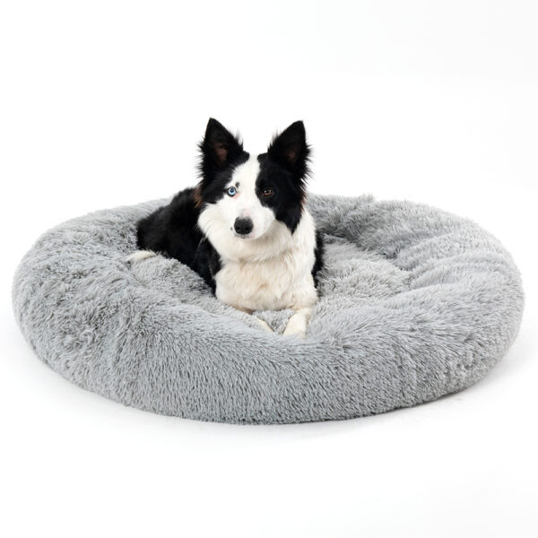 Fluffy Donut Dog Bed  Warm Soft Long Plush Pet Cushion Dog House Cat  Bed Washable Pet Sofa Mat Calming Samll Large Dog Beds - Image 8