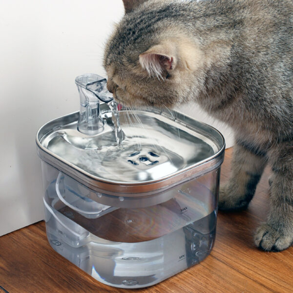 Pet Cat Dog Stainless Steel Automatic Circulation Water Dispenser Intelligent Fountain Pets Accessories - Image 3